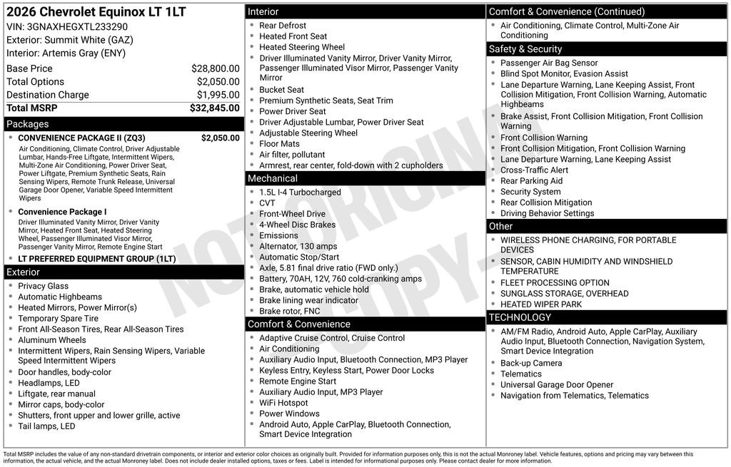 Used 2026 Chevrolet Equinox LT w/ Convenience Package II image 5