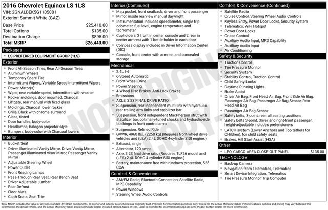 Used 2016 Chevrolet Equinox LS FWD image 27