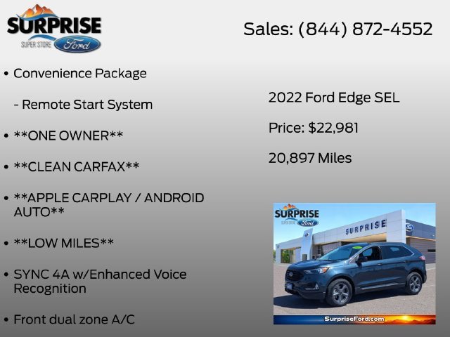 Certified 2022 Ford Edge SEL w/ Sport Appearance Package AWD/4WD image 20