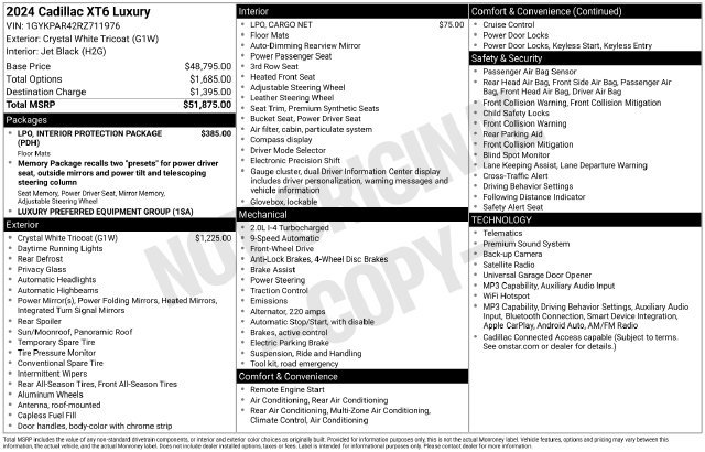 Certified 2024 Cadillac XT6 Luxury FWD image 8