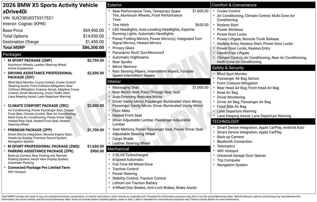New 2026 BMW X5 xDrive40i w/ M Sport Package image 2