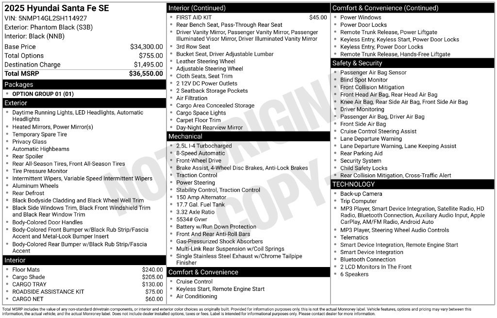 Used 2025 Hyundai Santa Fe SE FWD image 17