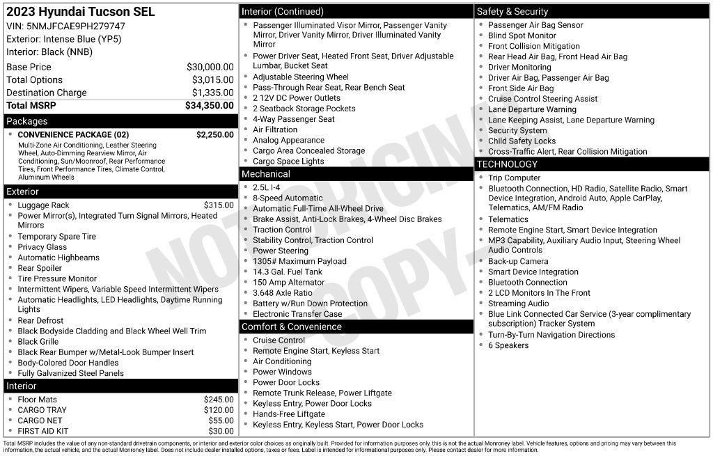 Used 2023 Hyundai Tucson SEL w/ Convenience Package AWD/4WD image 19