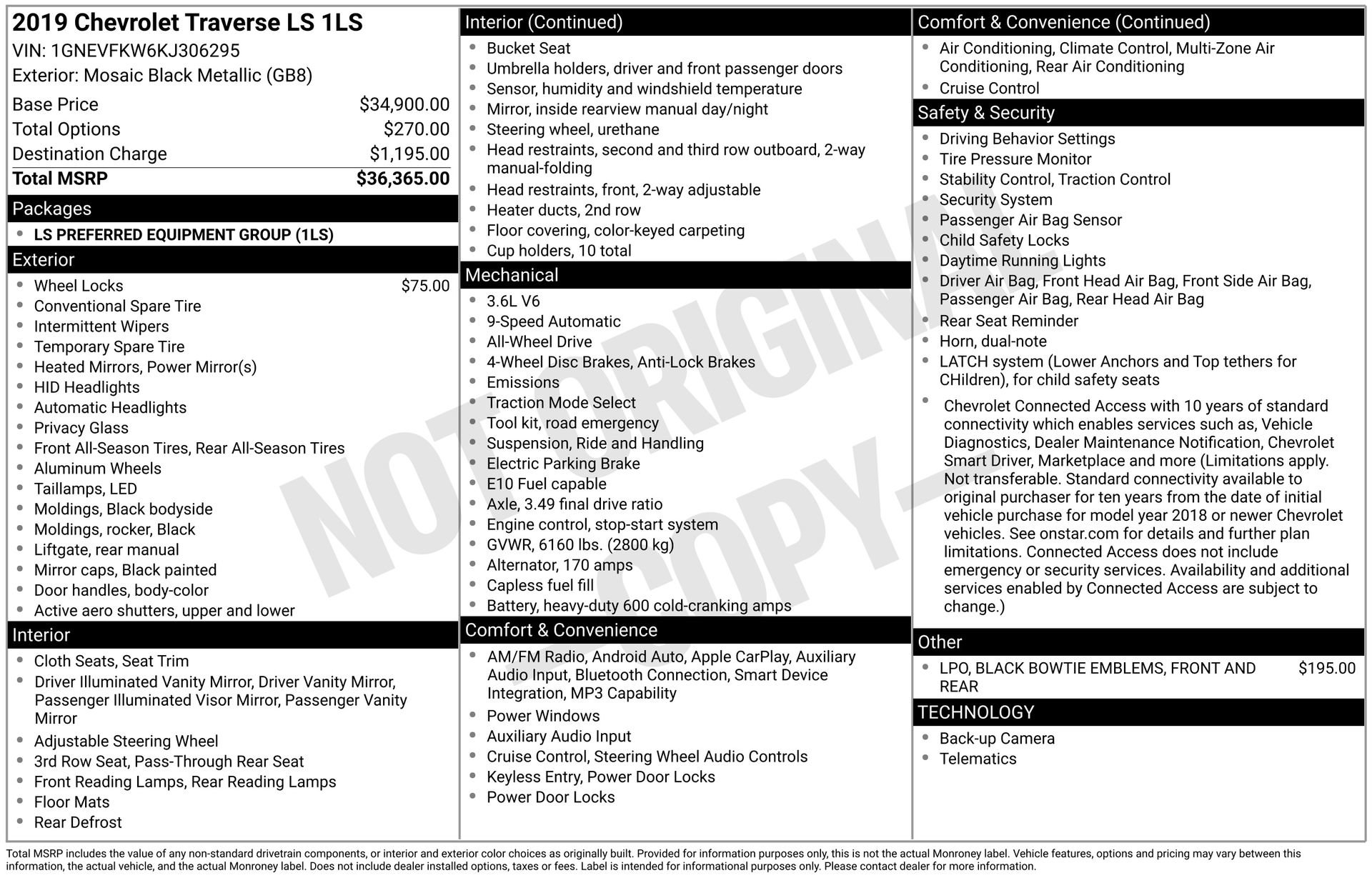 Used 2019 Chevrolet Traverse LS image 3