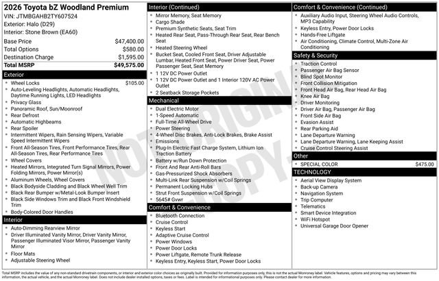 New 2026 Toyota bZ Woodland AWD/4WD image 30