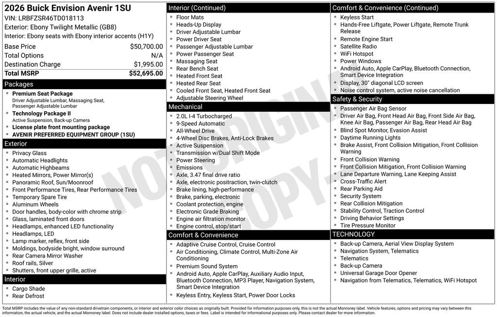 New 2026 Buick Envision Avenir image 5