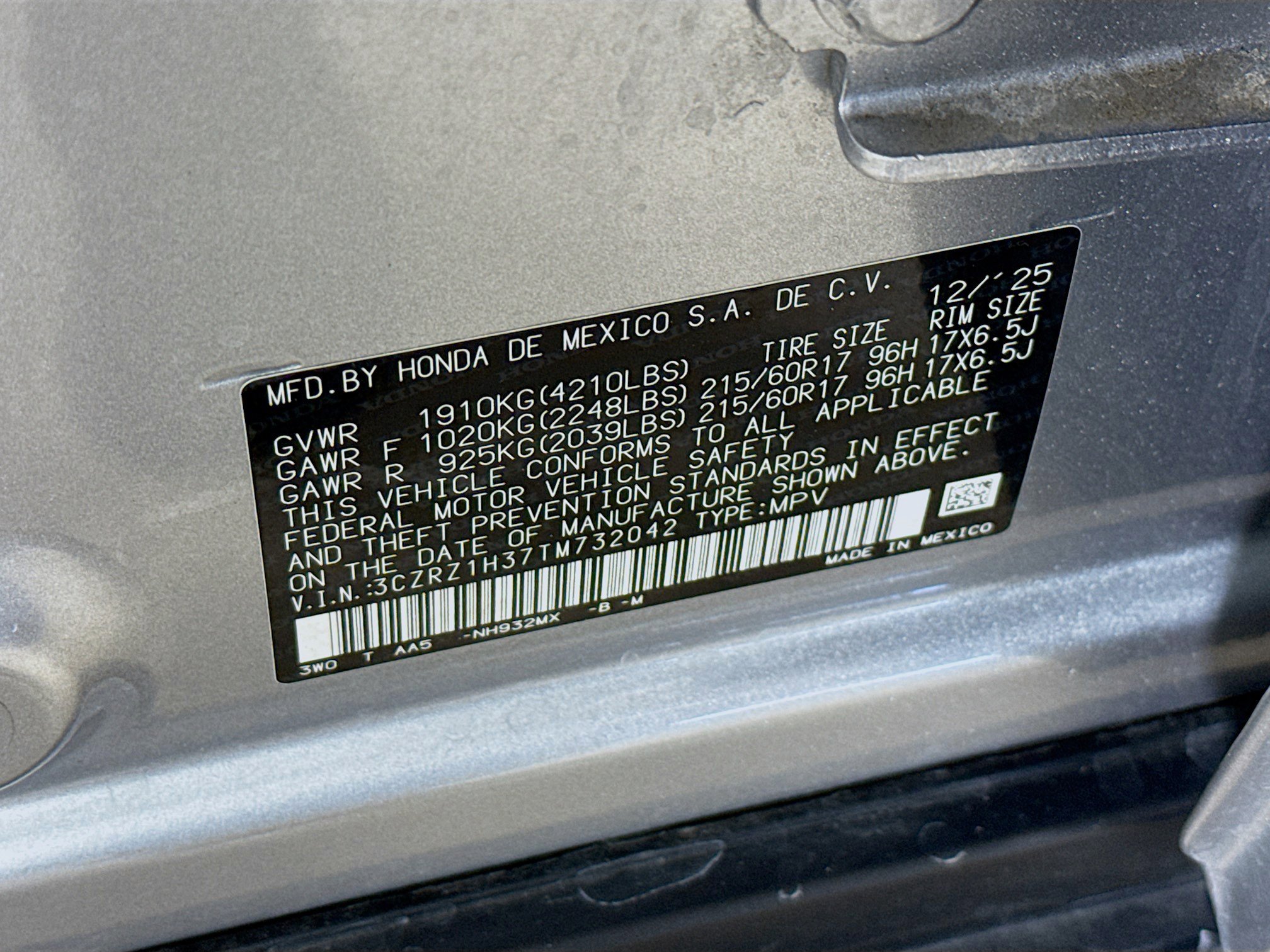Certified 2026 Honda HR-V LX image 36