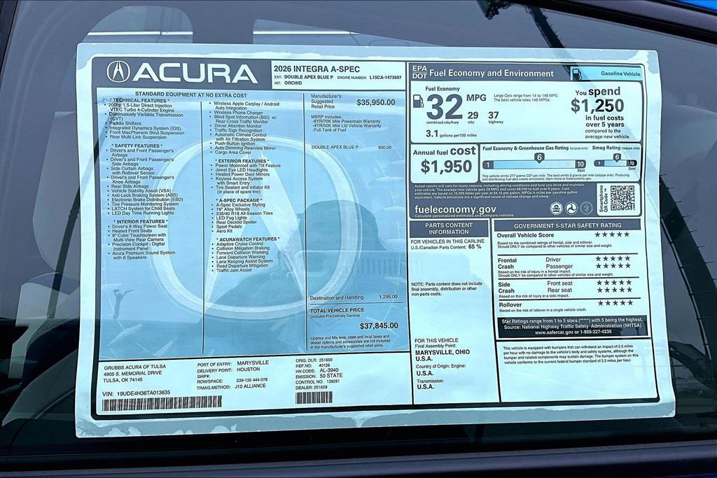 New 2026 Acura Integra A-Spec FWD image 37