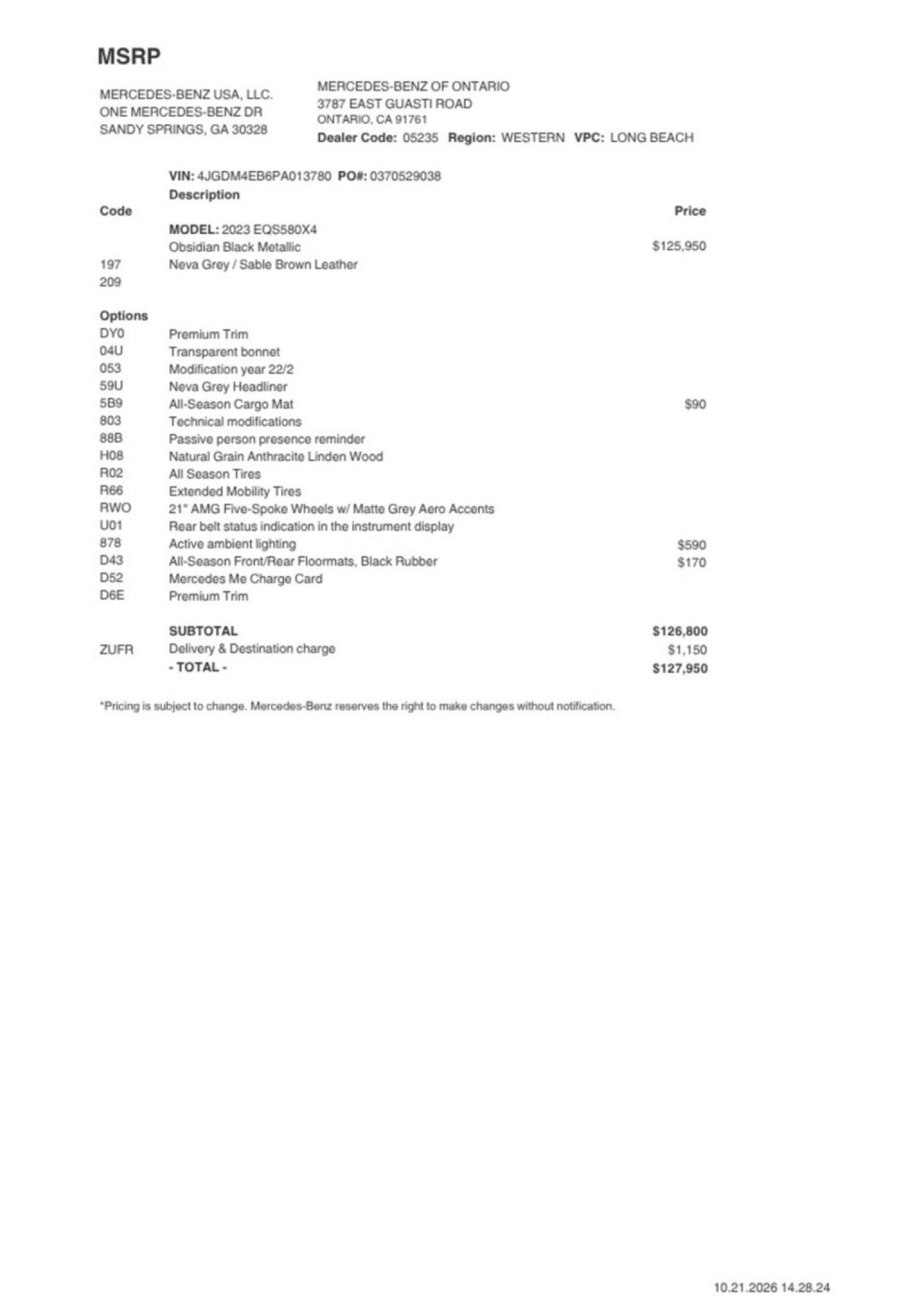 Certified 2023 Mercedes-Benz EQS 580 4MATIC SUV image 2