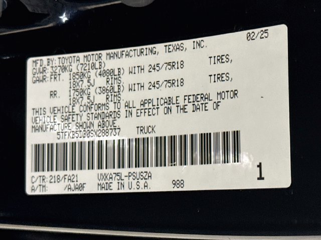 Used 2025 Toyota Tundra SR w/ SR Tow Package AWD/4WD image 39