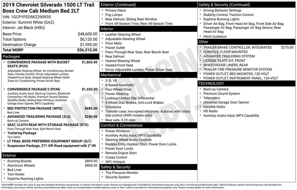 Used 2019 Chevrolet Silverado 1500 LT Trail Boss AWD/4WD image 13