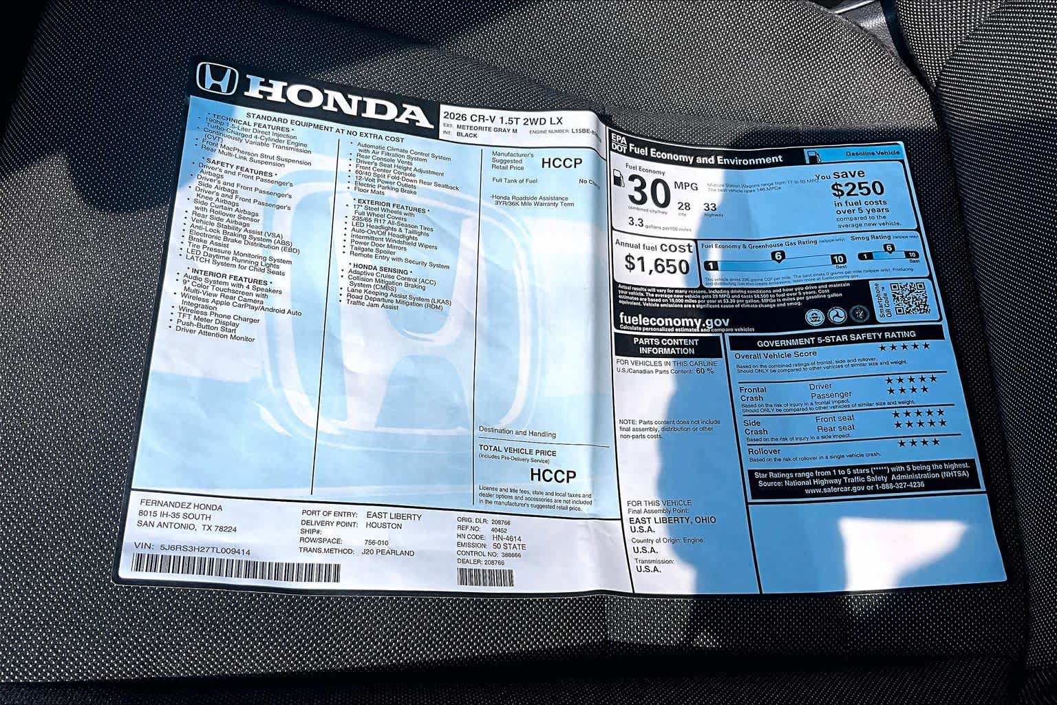 Used 2026 Honda CR-V LX image 21