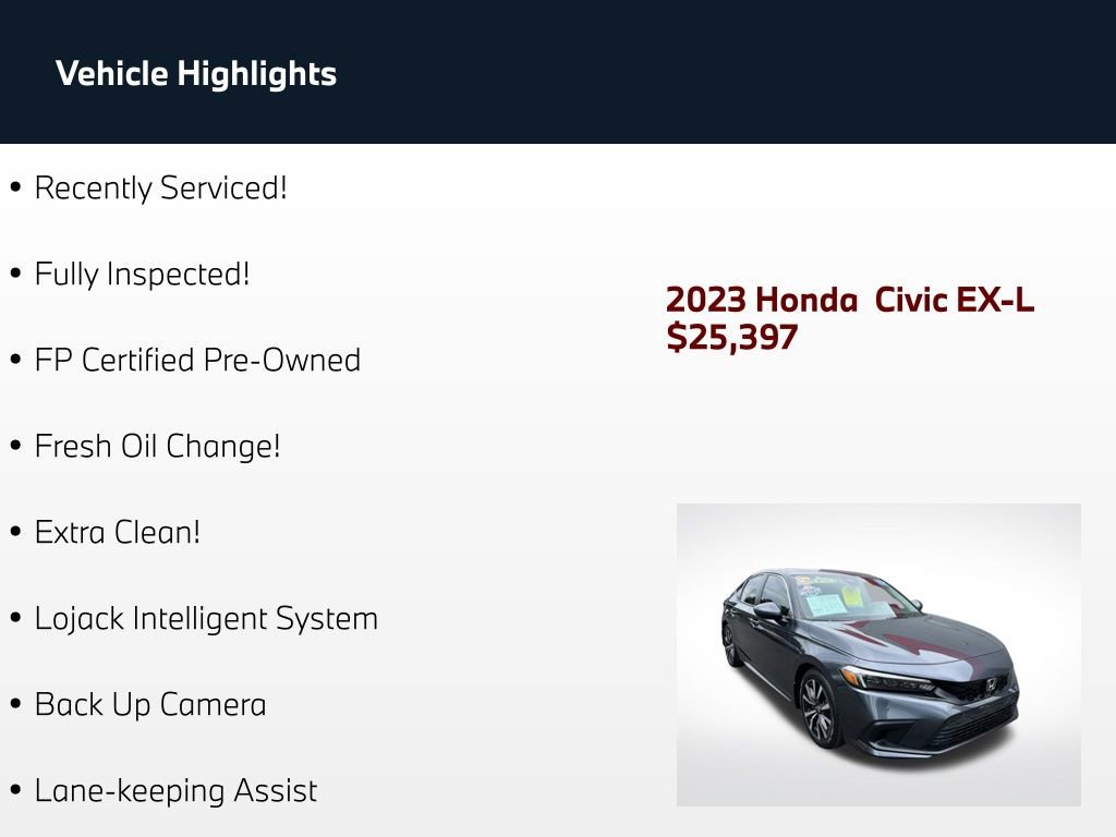 Used 2023 Honda Civic EX-L image 2