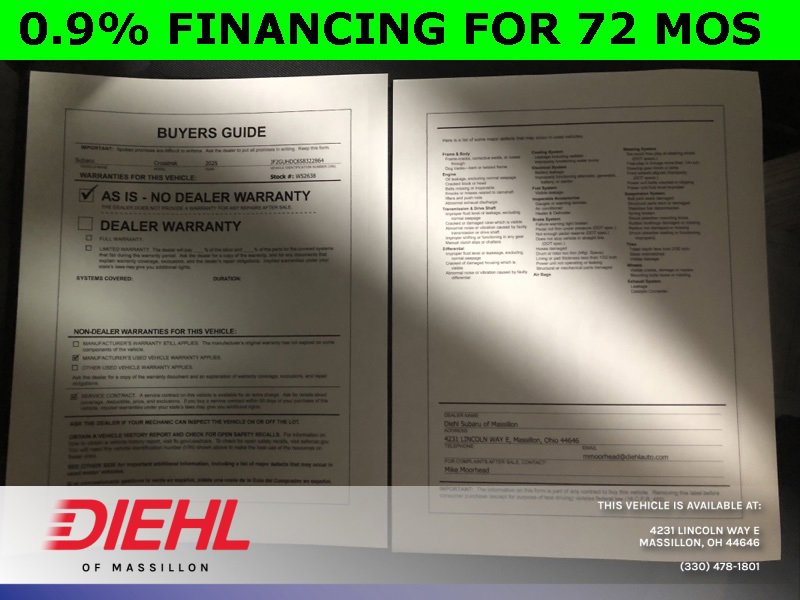 Used 2025 Subaru Crosstrek 2.0i Premium image 33