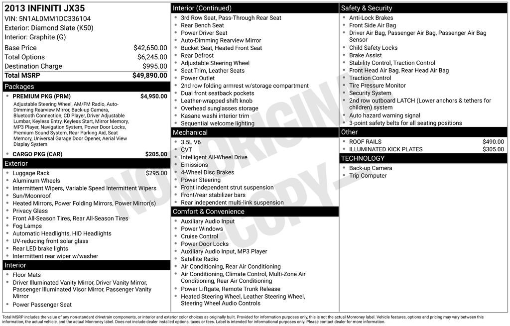 Used 2013 INFINITI JX35 AWD w/ Premium Pkg image 33