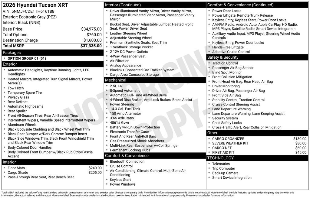 Certified 2026 Hyundai Tucson XRT AWD/4WD image 15