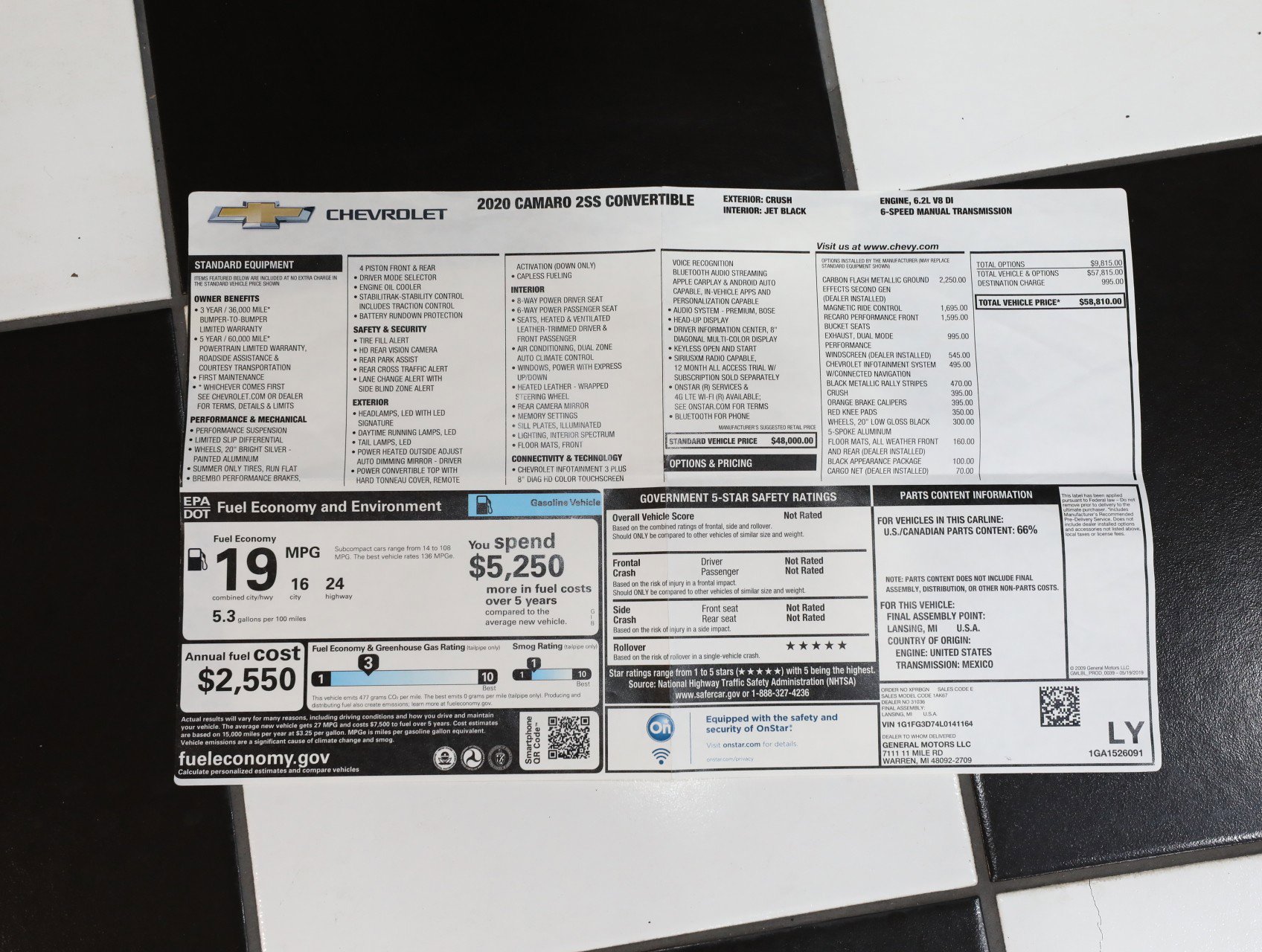 Used 2020 Chevrolet Camaro SS RWD image 90