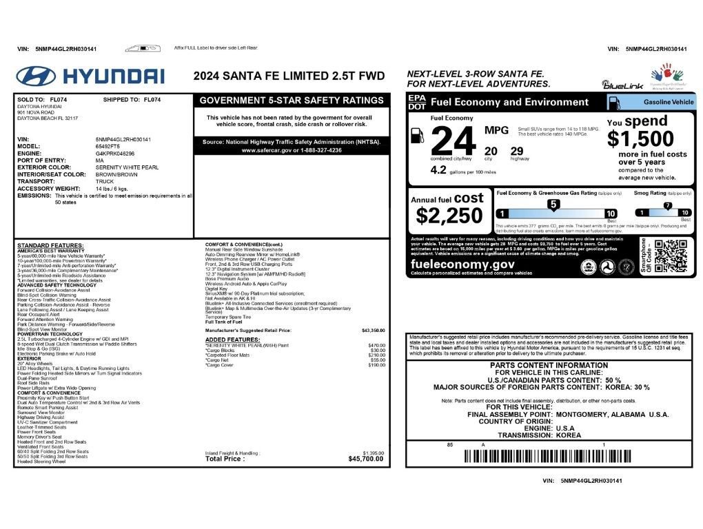Used 2024 Hyundai Santa Fe Limited FWD image 2