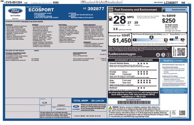Used 2020 Ford EcoSport S FWD image 22