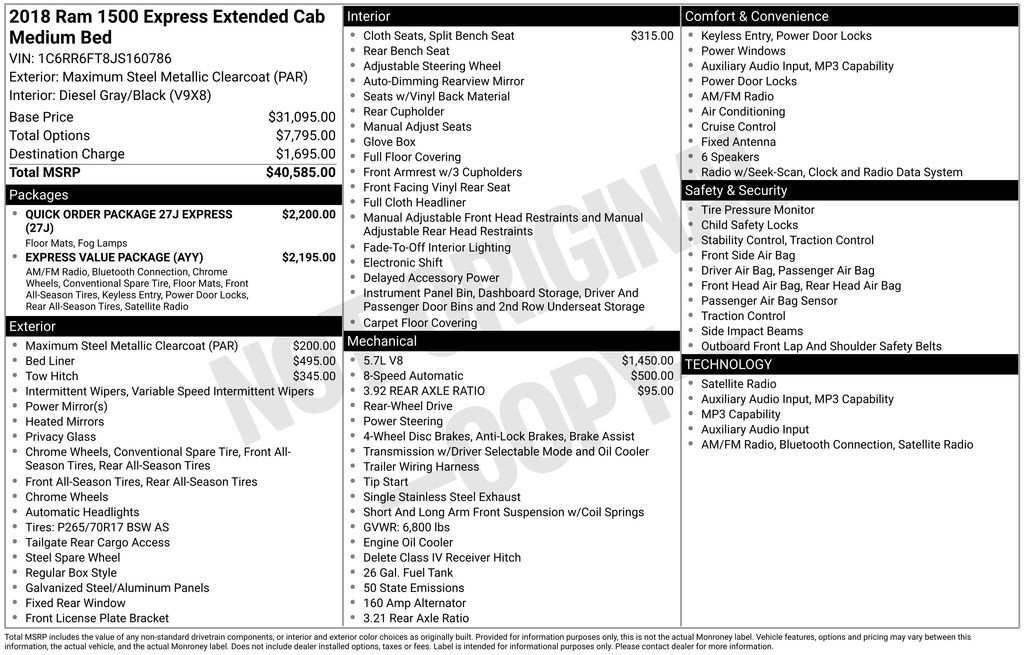 Used 2018 RAM 1500 Express RWD image 15