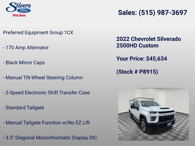 Used 2022 Chevrolet Silverado 2500 Custom w/ Custom Value Package AWD/4WD image 22