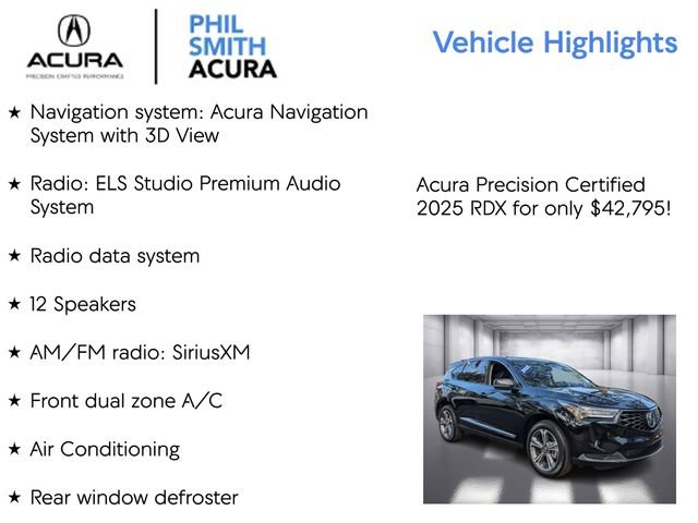 Certified 2025 Acura RDX w/ Technology Package image 5
