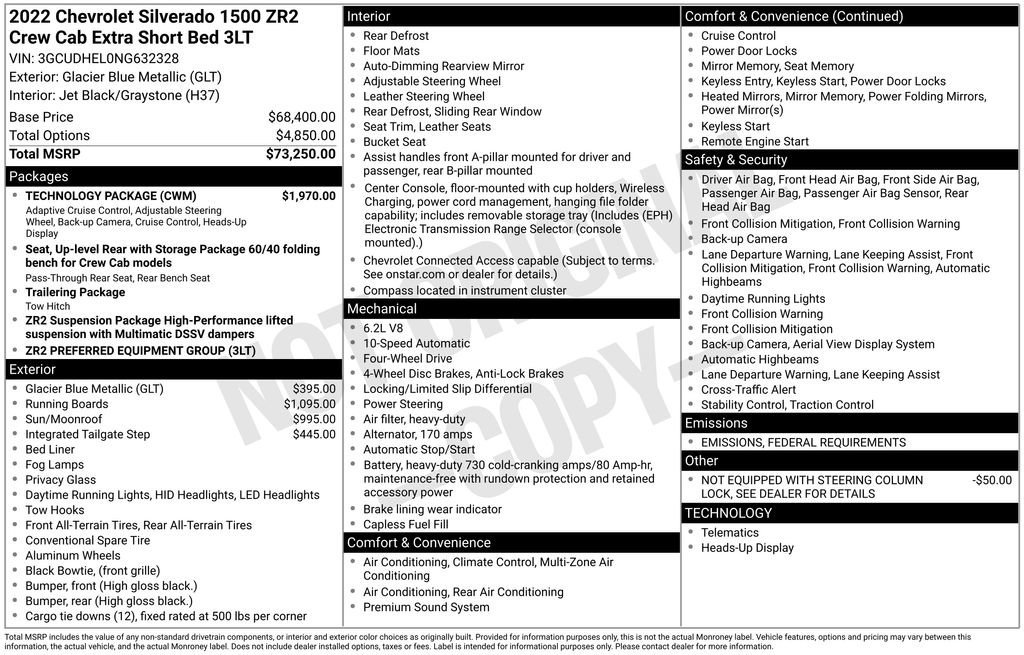 New 2022 Chevrolet Silverado 1500 ZR2 w/ Technology Package