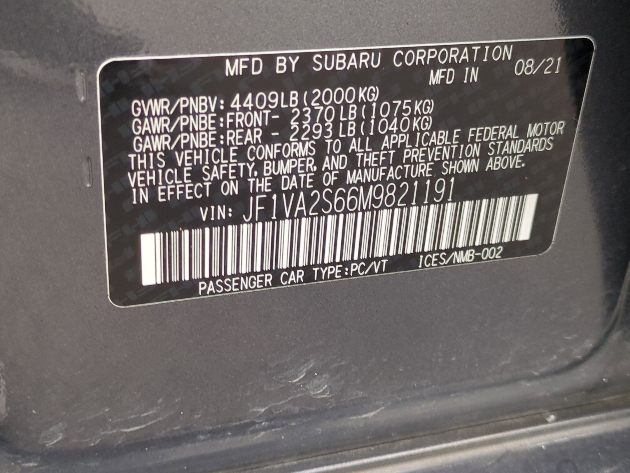 Used 2021 Subaru WRX STI w/ Popular Package #3 (IZT) image 33