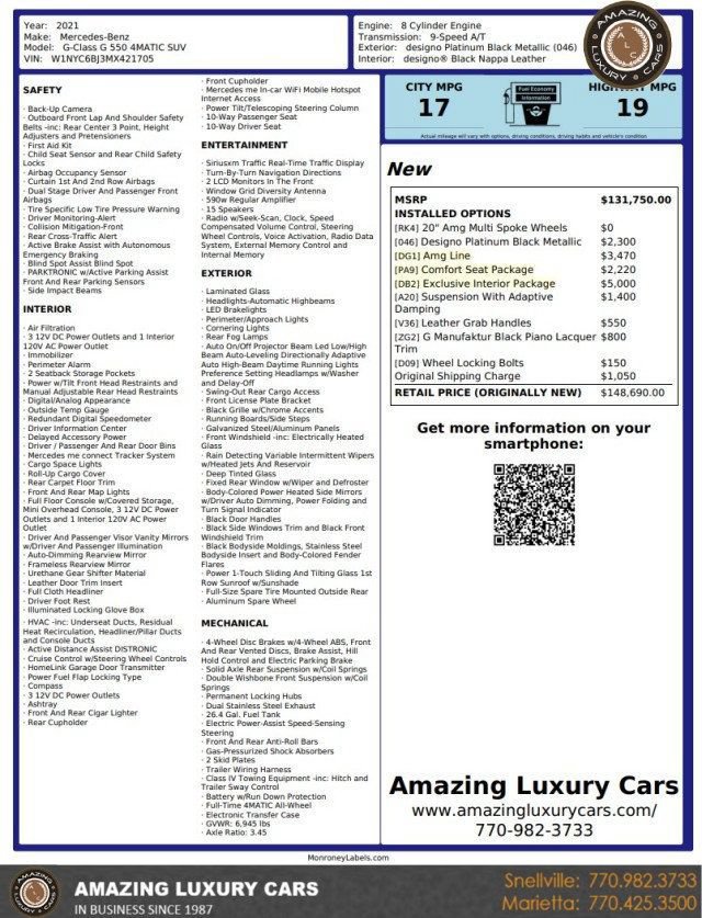 Used 2021 Mercedes-Benz G 550 w/ Exclusive Interior Package image 24