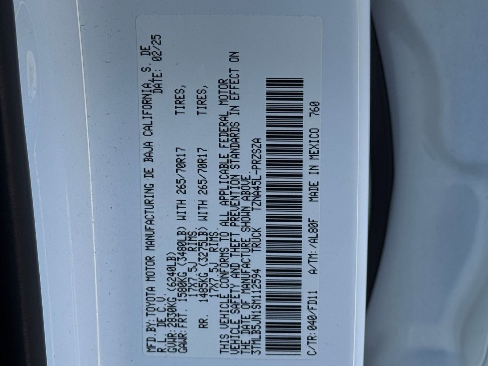 Used 2025 Toyota Tacoma SR image 27