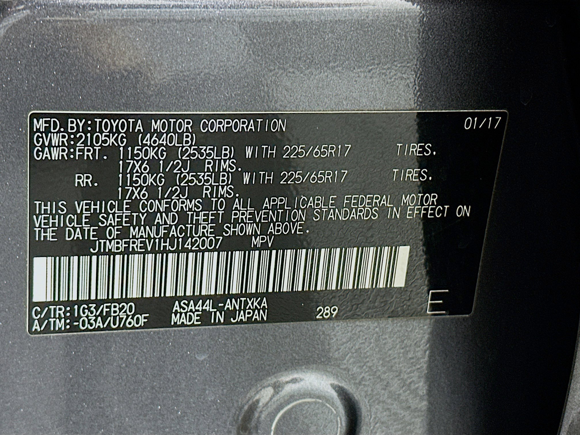 Used 2017 Toyota RAV4 LE w/ All Weather Liner Package image 12