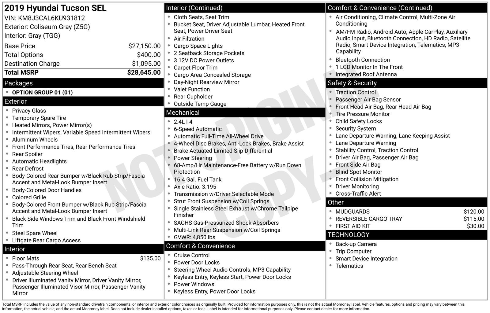 Used 2019 Hyundai Tucson SEL AWD/4WD image 37