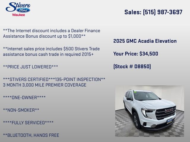 Used 2025 GMC Acadia Elevation image 7