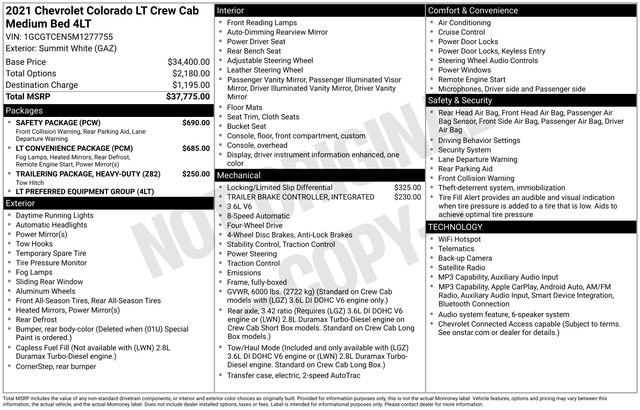 Used 2021 Chevrolet Colorado LT w/ Safety Package AWD/4WD image 21