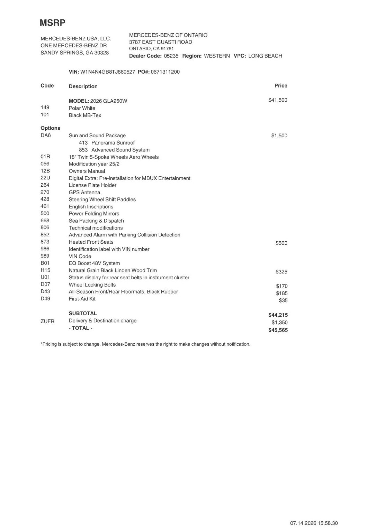 Certified 2026 Mercedes-Benz GLA 250 image 2