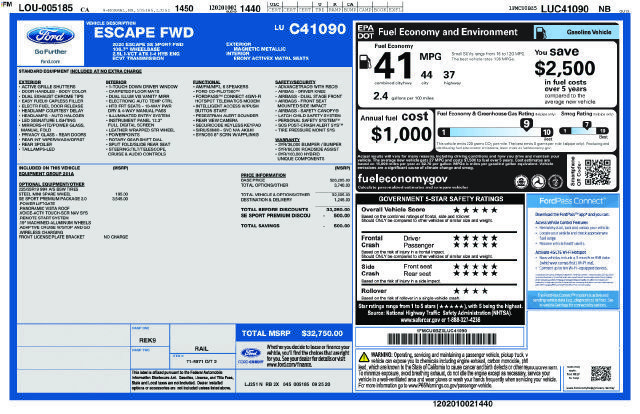Certified 2020 Ford Escape SE Sport FWD image 7