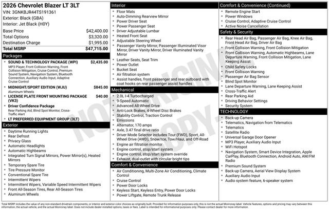 New 2026 Chevrolet Blazer LT w/ Sound & Technology Package AWD/4WD image 4