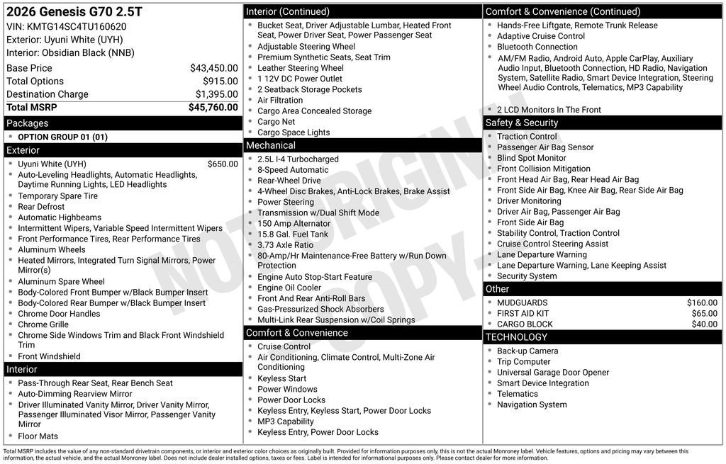 Used 2026 Genesis G70 2.5T image 4