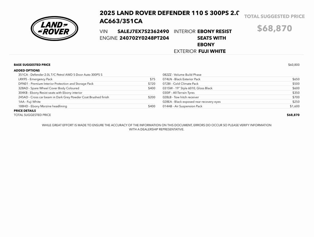 Used 2025 Land Rover Defender 110 S image 24