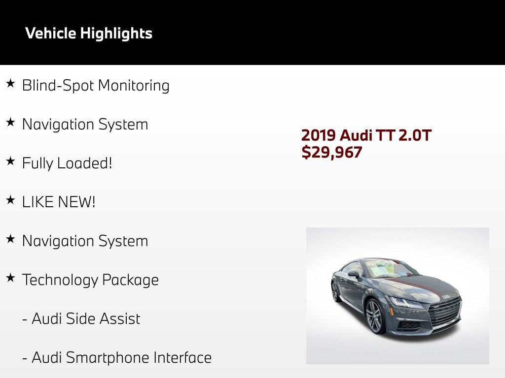 Used 2019 Audi TT 2.0T AWD/4WD image 4