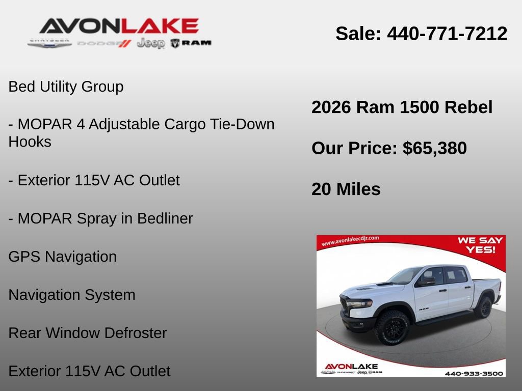 New 2026 RAM 1500 Rebel w/ Bed Utility Group image 18