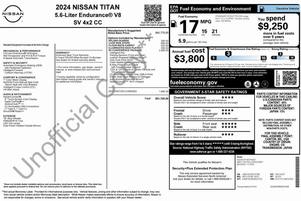 Used 2024 Nissan Titan SV w/ SV Convenience Package image 2