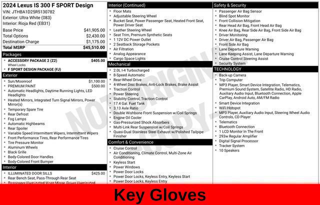 Used 2024 Lexus IS 300 F Sport w/ Accessory Package 2 RWD image 63