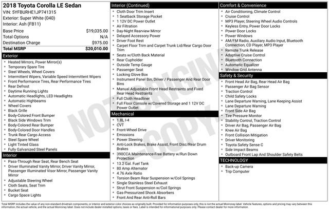 Used 2018 Toyota Corolla LE image 7