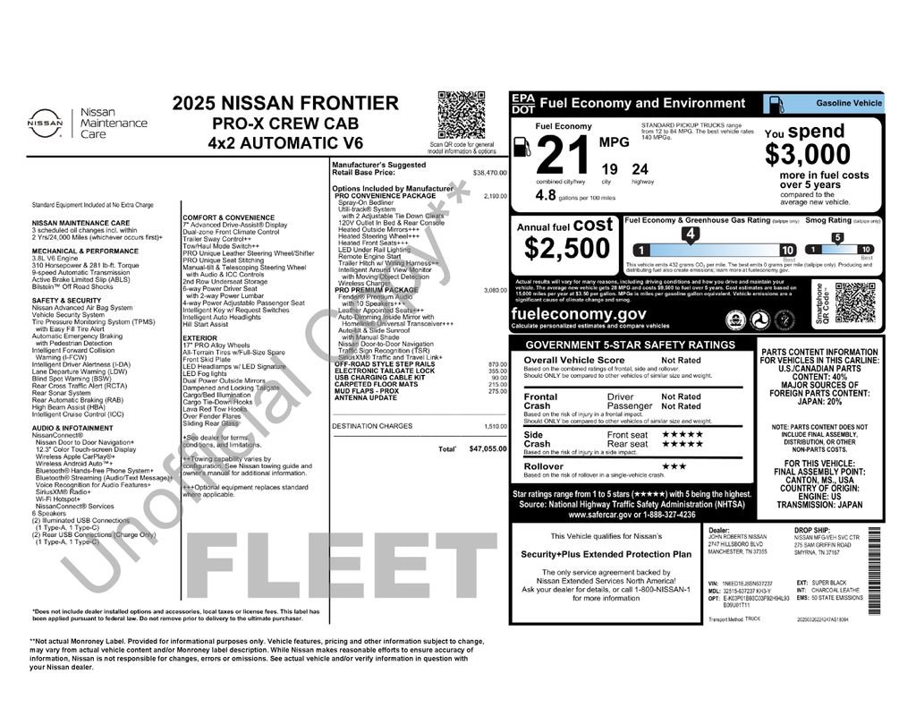 Used 2025 Nissan Frontier Pro-X w/ Pro Premium Package RWD image 54