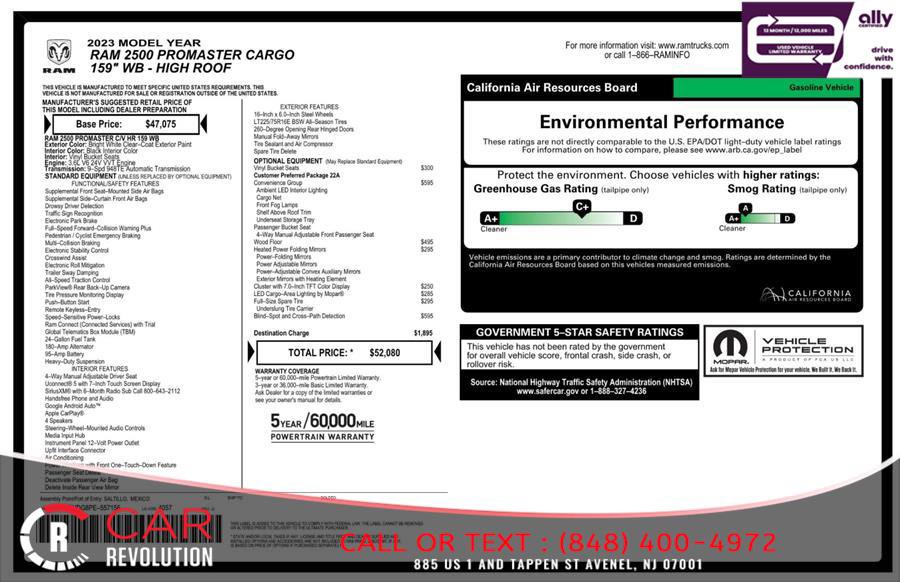 Used 2023 RAM ProMaster 2500 w/ Convenience Group FWD image 10
