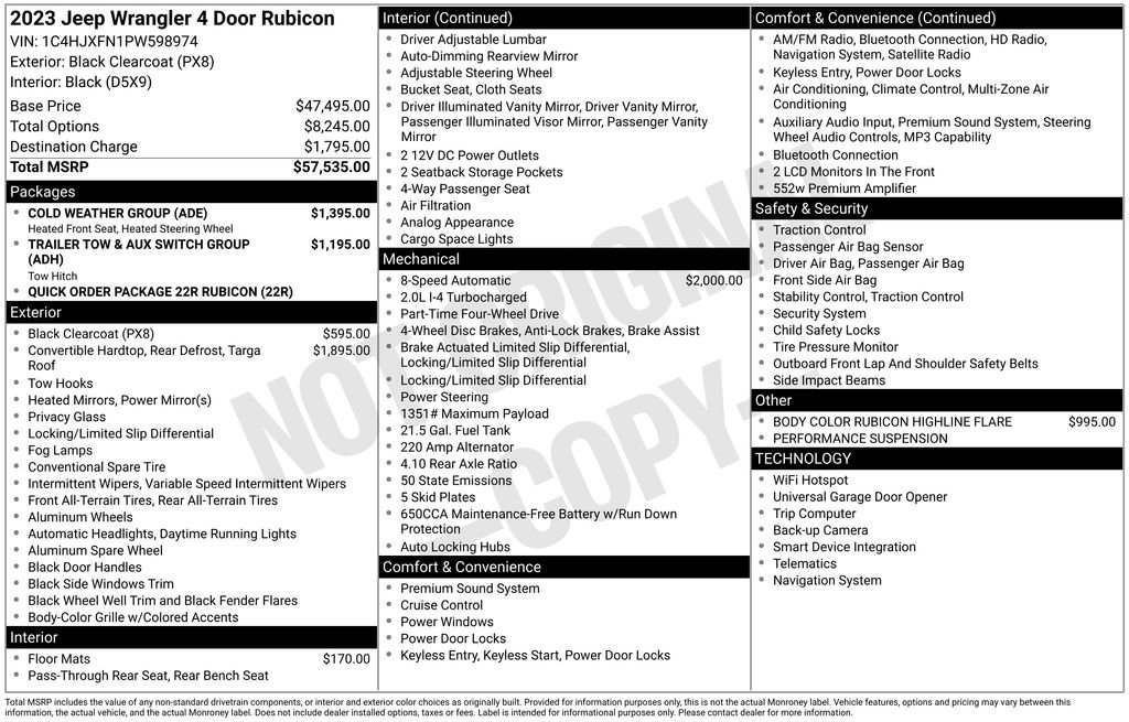 Used 2023 Jeep Wrangler Unlimited Rubicon w/ Cold Weather Group AWD/4WD image 27