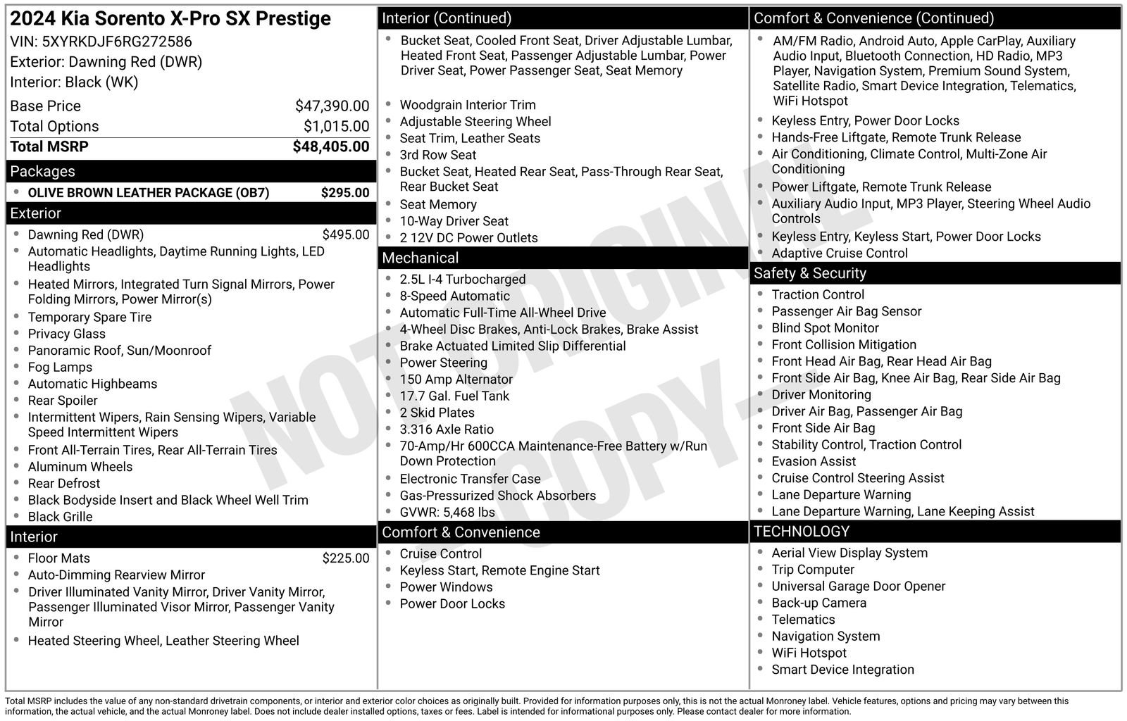 Used 2024 Kia Sorento SX Prestige w/ Olive Brown Leather Package image 45