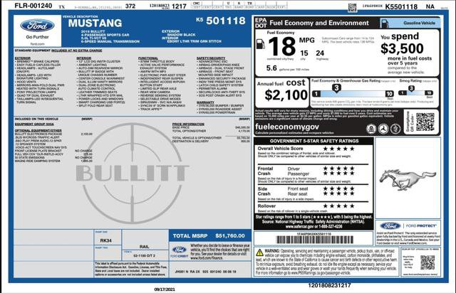 Used 2019 Ford Mustang Bullitt w/ Bullitt Electronics Package RWD image 4