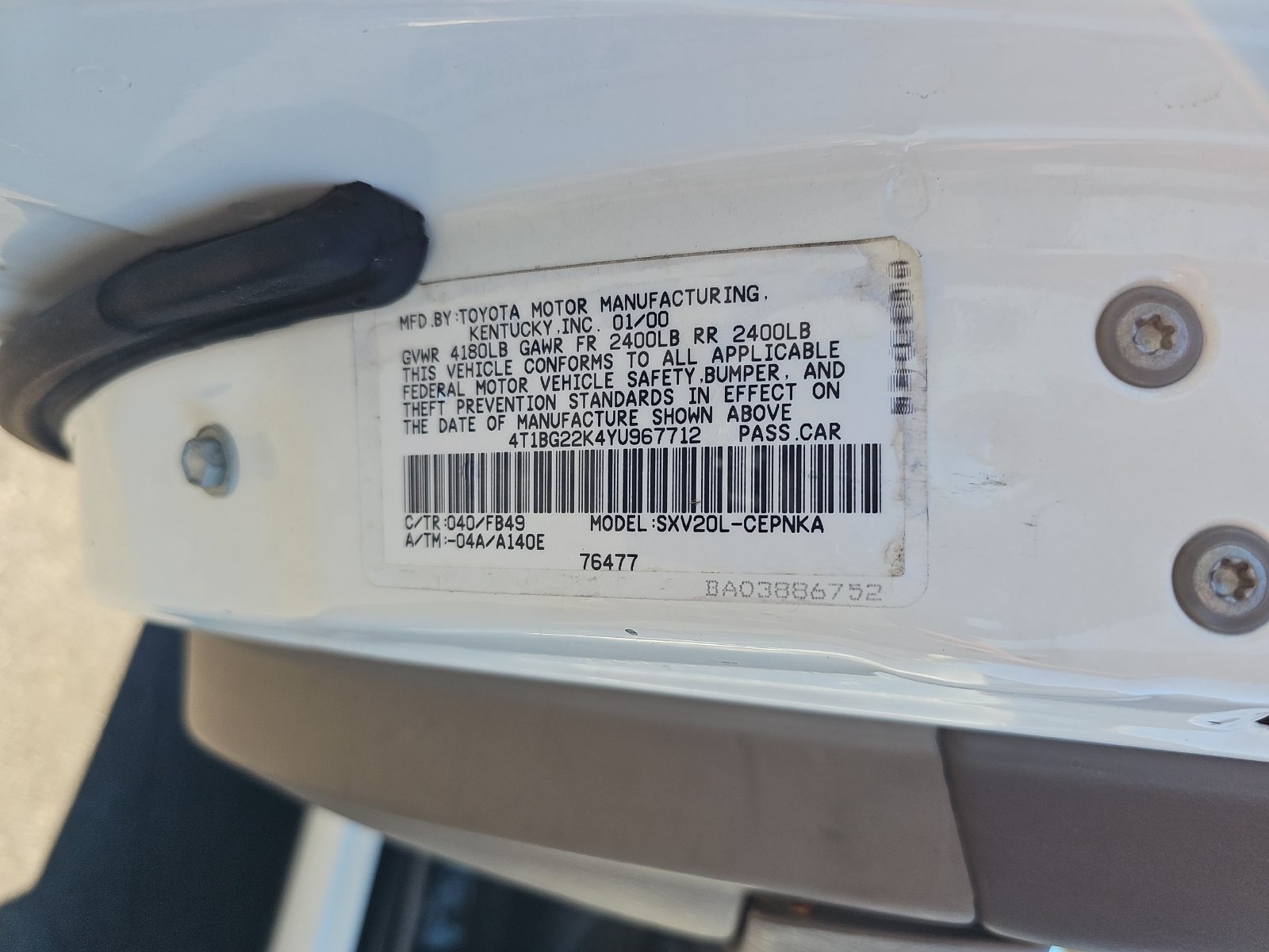 Used 2000 Toyota Camry LE FWD image 30